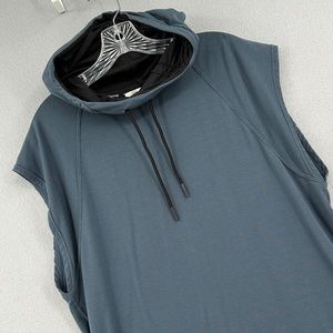 H&M Sport Training Hooded Sleeveless Muscle Athletic Shirt Top Mens Medium Blue